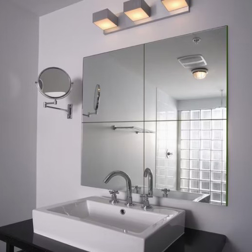 Mirror Glass 1~4mm Round/Rectangular/Square Frameless Tempered Mirror Sheet for Hotel/Apartment/Villa/Living Room