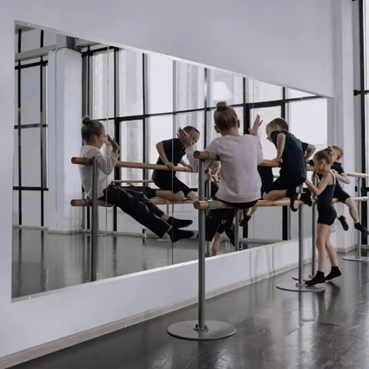 Custom Size 4mm-12mm Modern Ultra-Clear Tempered Glass Mirror for Dance Fitness Bathroom Hotel Decoration